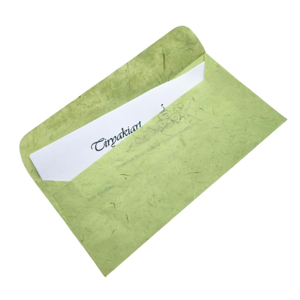 Tiryakiart El Yapımı Zarf 22x11 cm 50 Mountain Lake Green