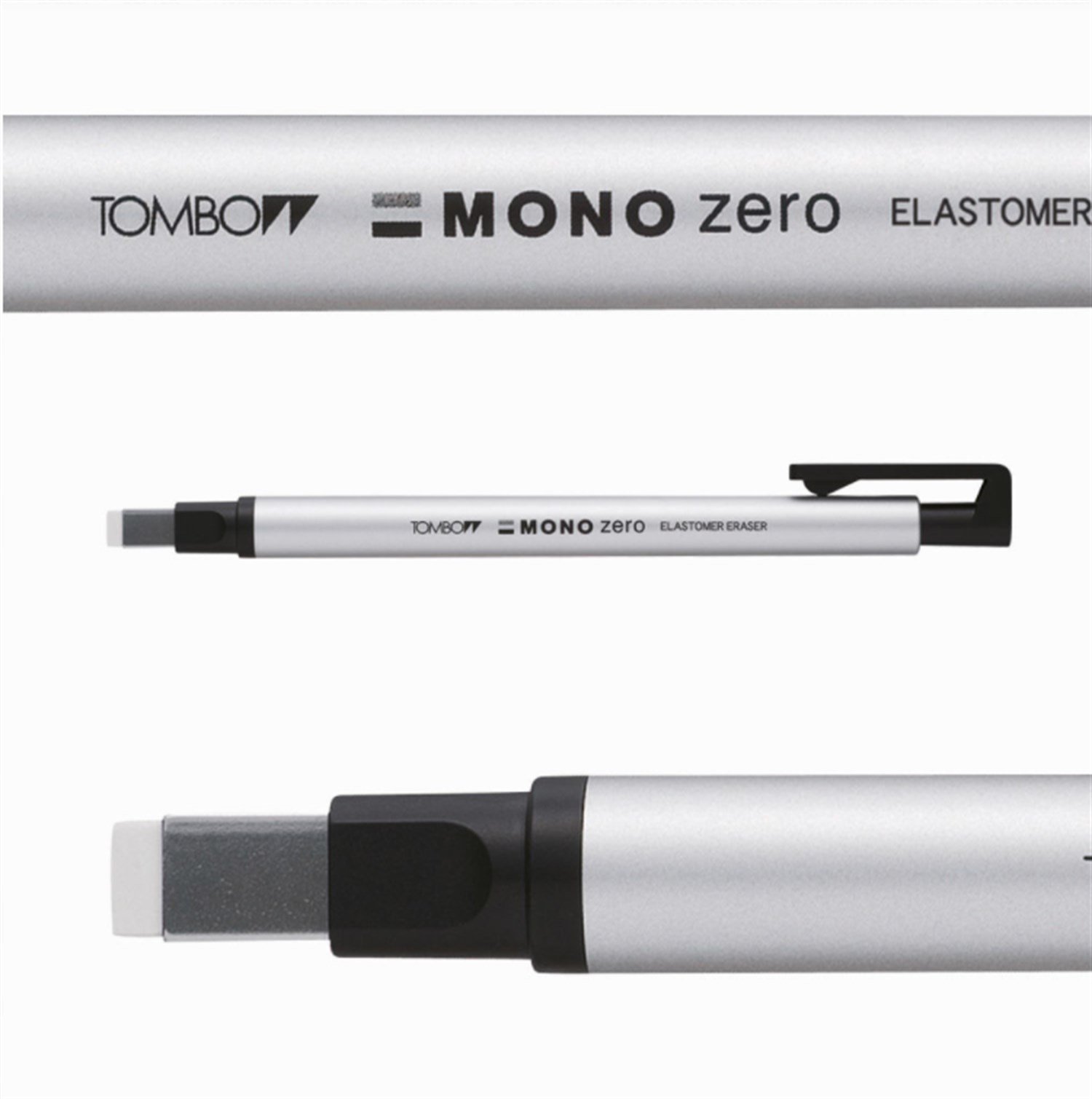 Tombow Mono Zero Eraser Pen Rectangle Tip 2.5x5 mm Silver