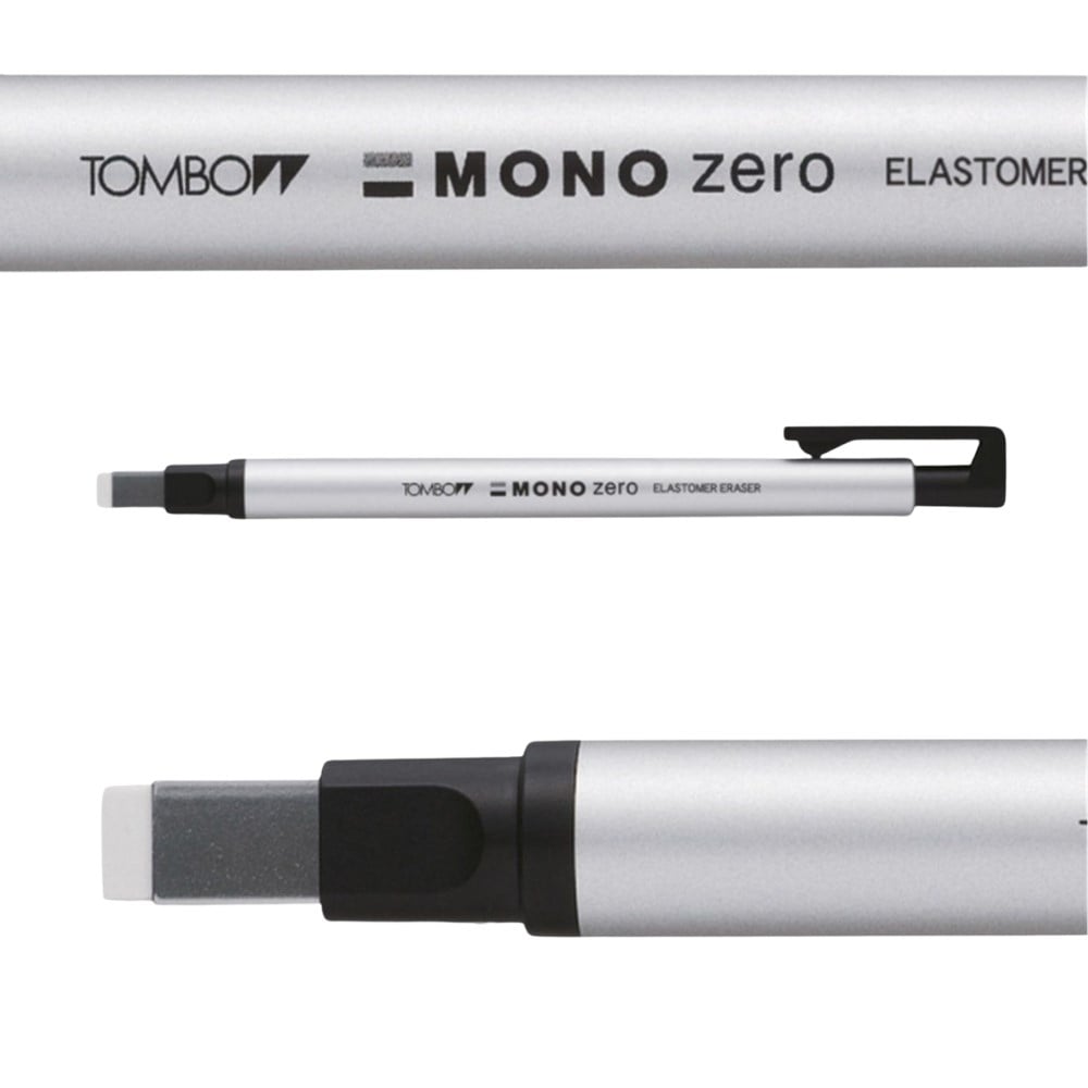 Tombow Mono Zero Eraser Pen Rectangle Tip 2.5x5 mm Silver
