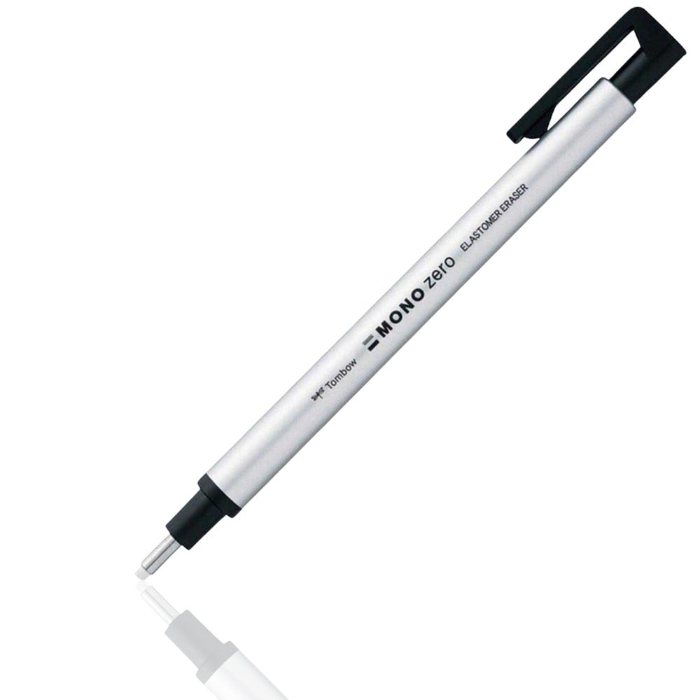 Tombow Mono Zero Eraser Pen Round Tip 2.3 mm Silver