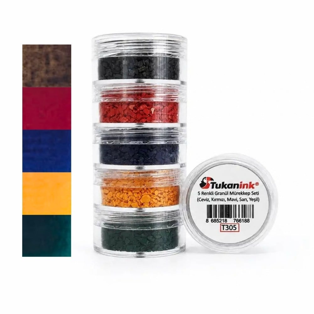 Tukanink Granül Toz Hat Mürekkebi Renkli Set Hokkalı 30 gr - 150 ml