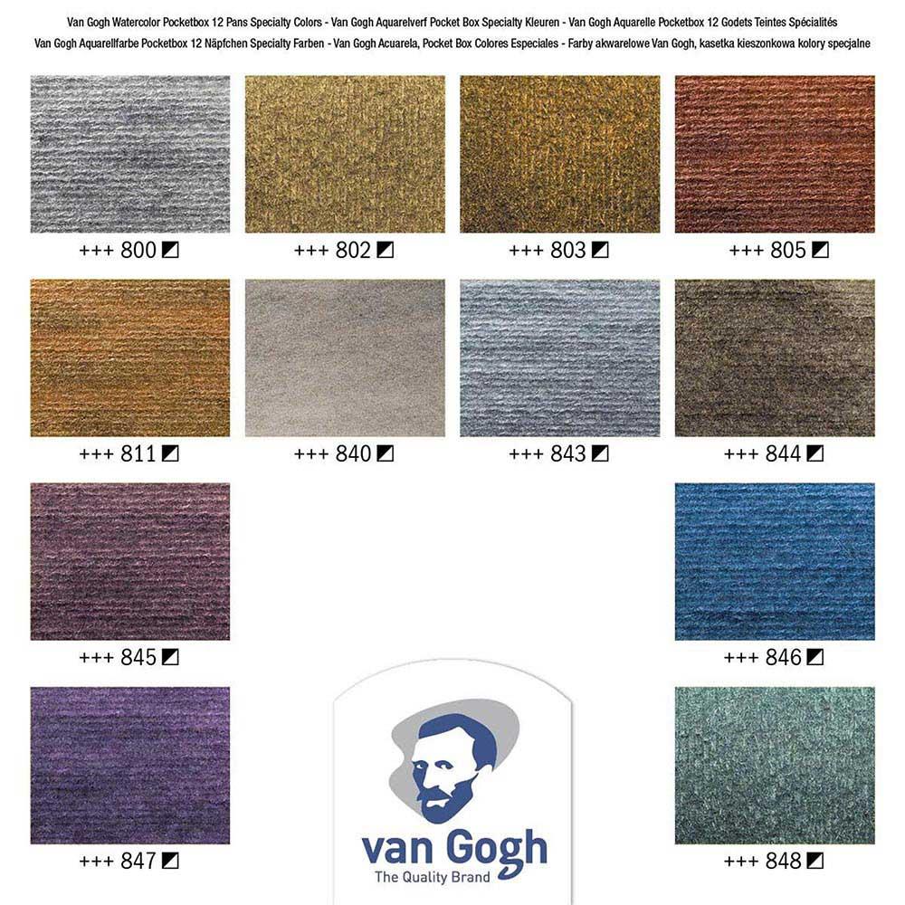 Van Gogh Sulu Boya 12 Renk Tablet Metalik Renkler