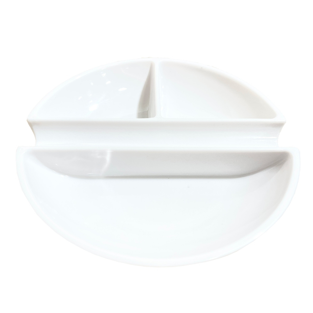 Vera Sanat Sert Plastik Palet Geniş 3 Godeli Fırça Bölmeli 12 cm