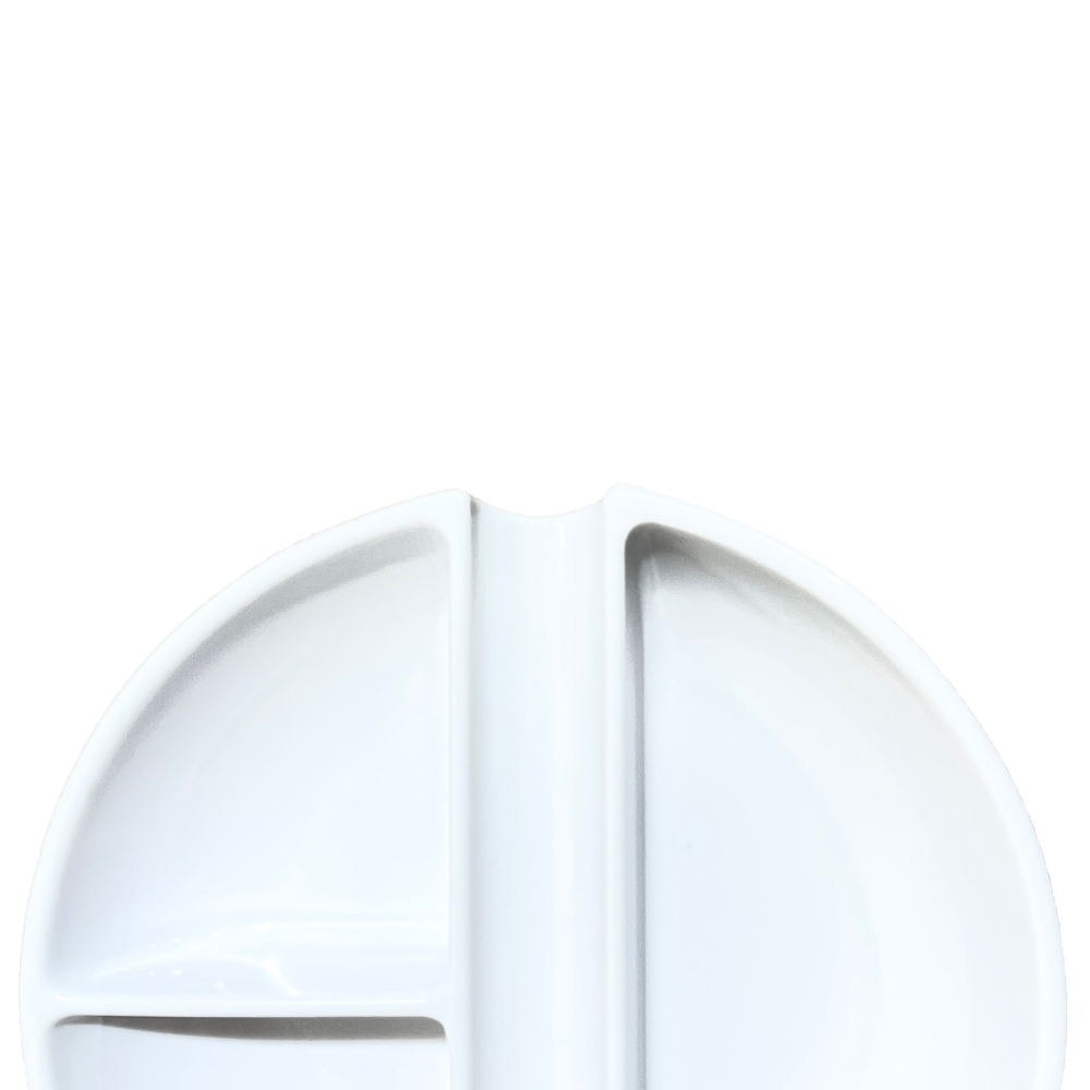 Vera Sanat Sert Plastik Palet Geniş 3 Godeli Fırça Bölmeli 12 cm