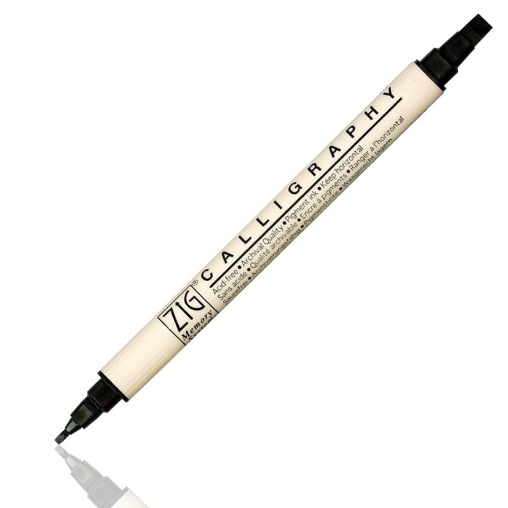 Zig Calligraphy Pen MS 3400 Double Sided 2 mm-5 mm 010 Pure Black