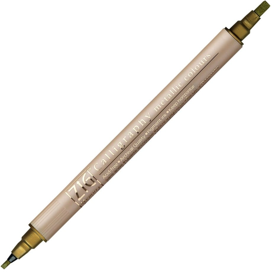 Zig Metalik Kaligrafi Kalemi MS 8400 Çift Uçlu 2 mm-3.5 mm 101 Gold
