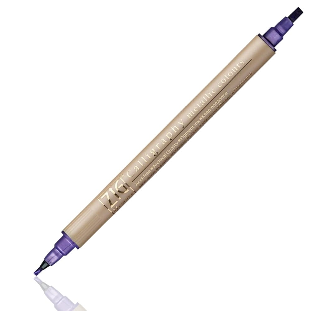 Zig Metalik Kaligrafi Kalemi MS 8400 Çift Uçlu 2 mm-3.5 mm 124 Violet