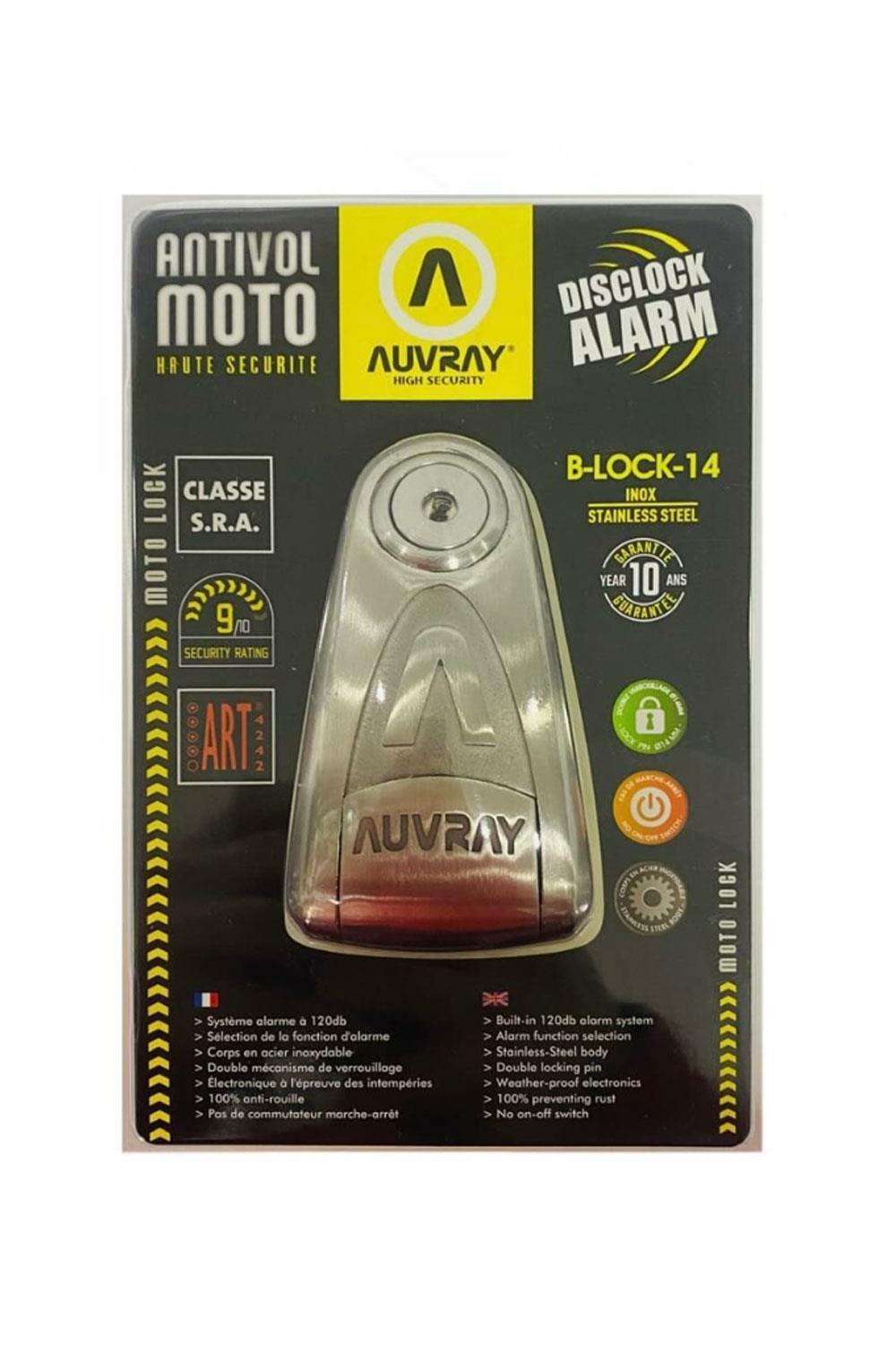 Auvray B-Lock 14 Sra Sertifikalı Çelik Alarmlı Disk Motosiklet Kilidi 14 Mm 120db 780-BLA14ICAUV