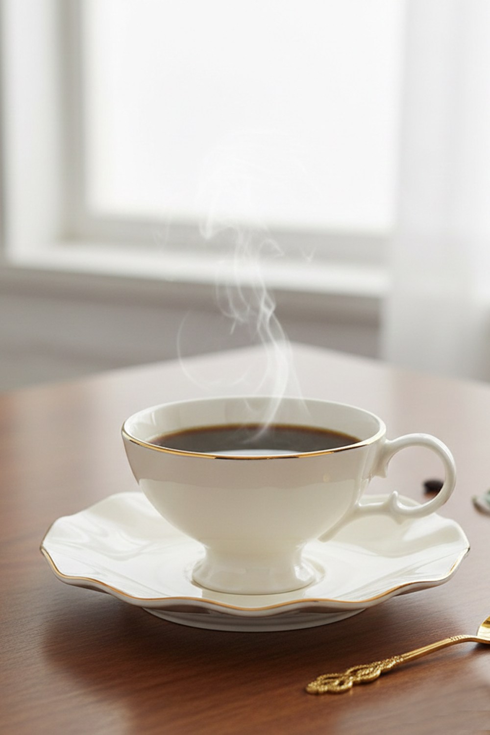 İpek Porselen İpek Yaldızlı Bone Porselen 6 Kişilik Çay & Nescafe Takımı