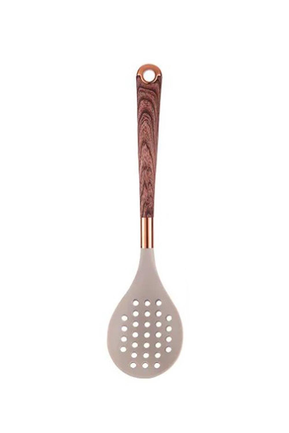 Kıtchen Tools Silikon Lüx Delikli Kevgir Vizon Kahve Renk  YK1379