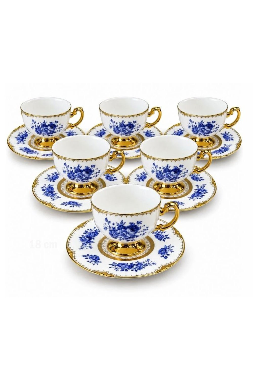 Kosova Porselen Blue Rose 6 Lı Kahve Fincan Takımı RSY-251 90CC