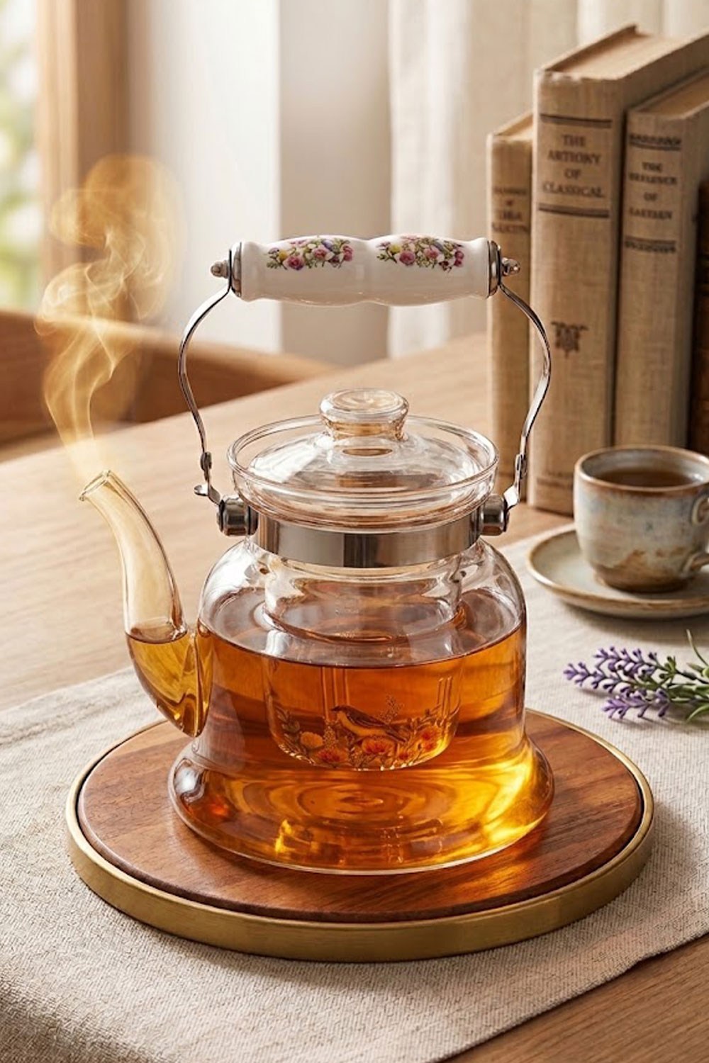 Paçi Cam Süzgeçli Bitki Çayı demlik 1200 ml