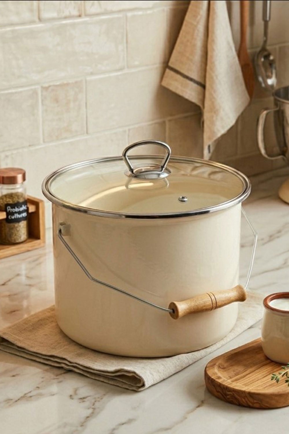 Paçi Emaye 20 Cm Fildişi Emaye Bakraç Kulplu 5.25 Lt