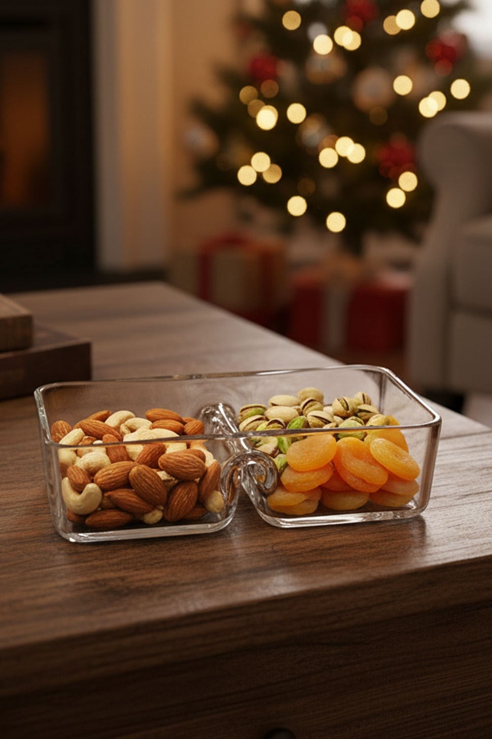 Paşabahçe El imalatı Kristal 2 bölmeli Dikdörtgen Derin Kase 218917 18839