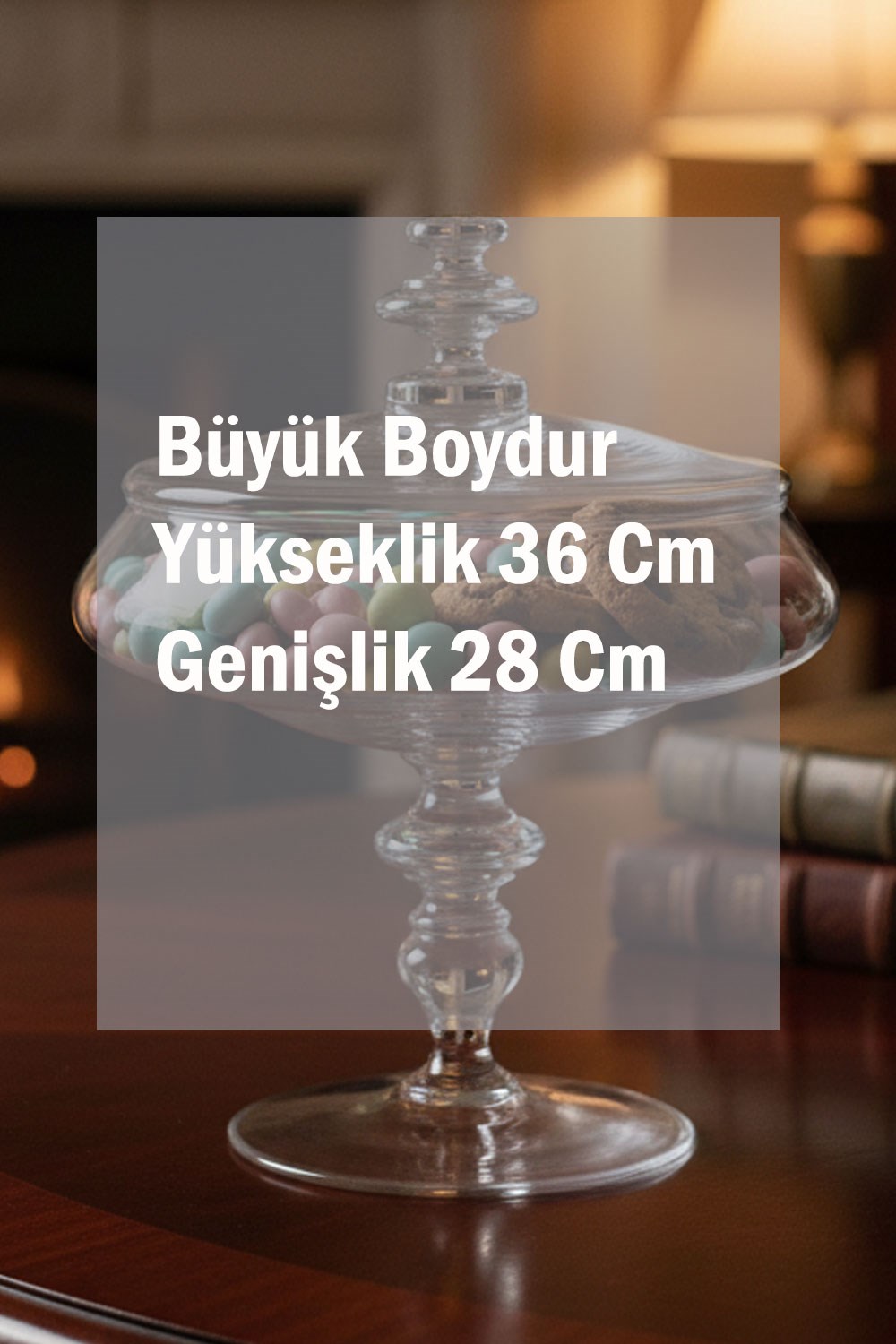 Paşabahçe El İmalatı Kristal Ayaklı Servis Tabak, Şekerlik, Fanus, Drajelik 92476