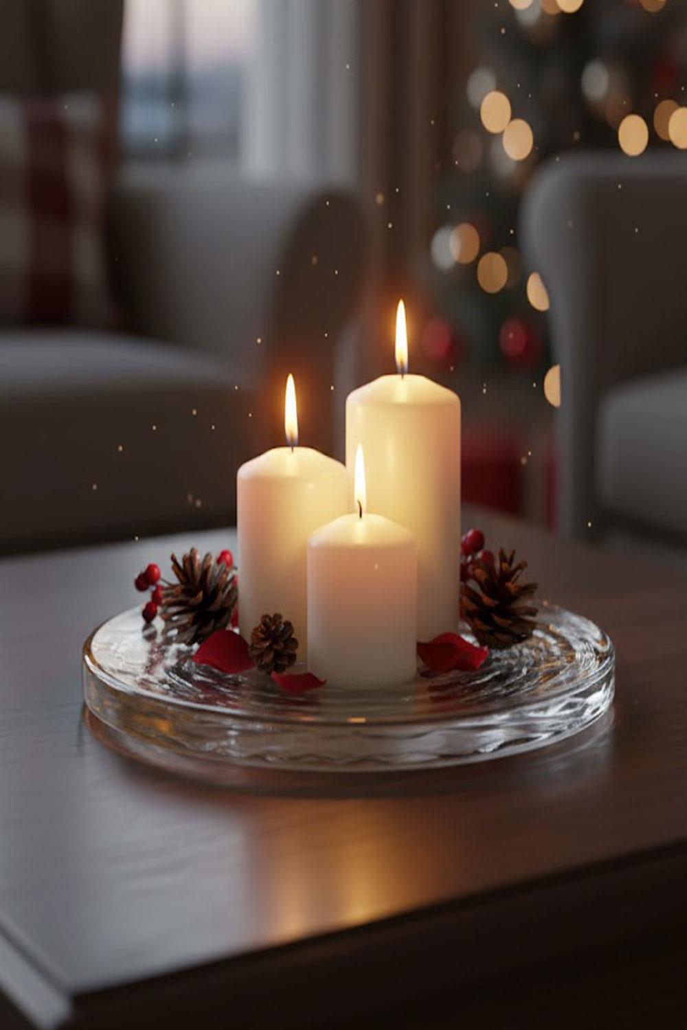 Paşabahçe El İmalatı Kristal Mum Tablası  1 Adet 25079