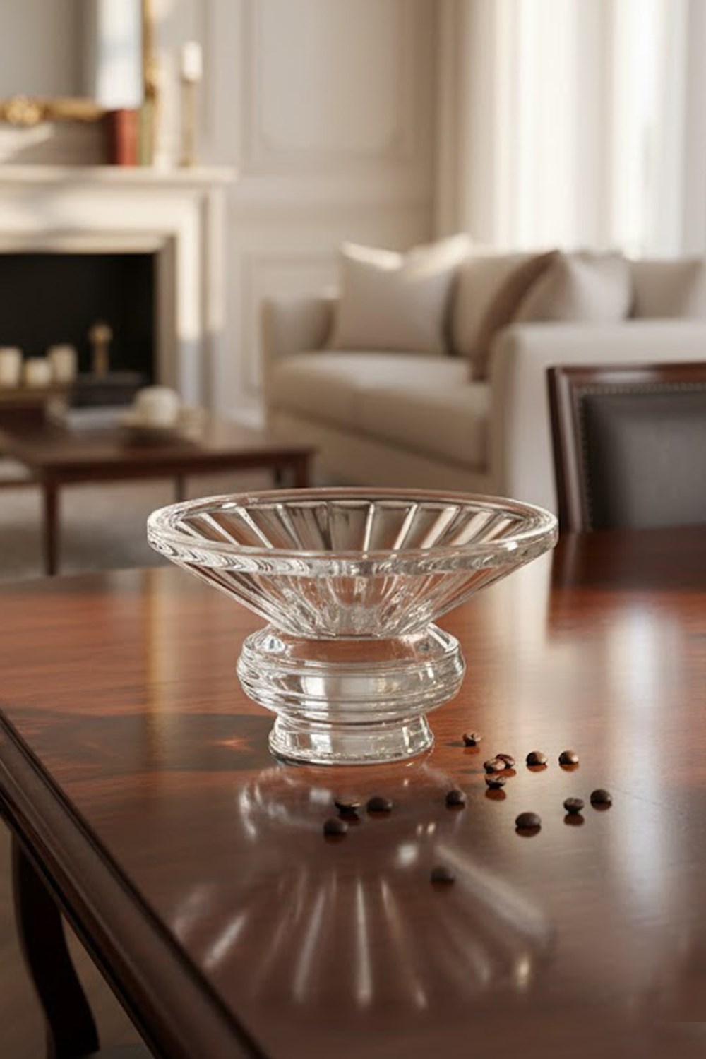 Paşabahçe Kristal El İmalatı Gravurlu Ayak Oval Kase 24244