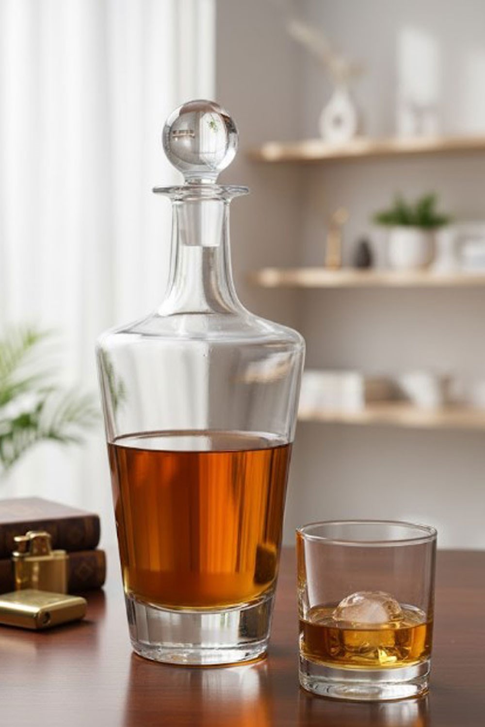 Paşabahçe Kristal El İmalatı Kapaklı Viski Şişesi  90626 1000 Cc