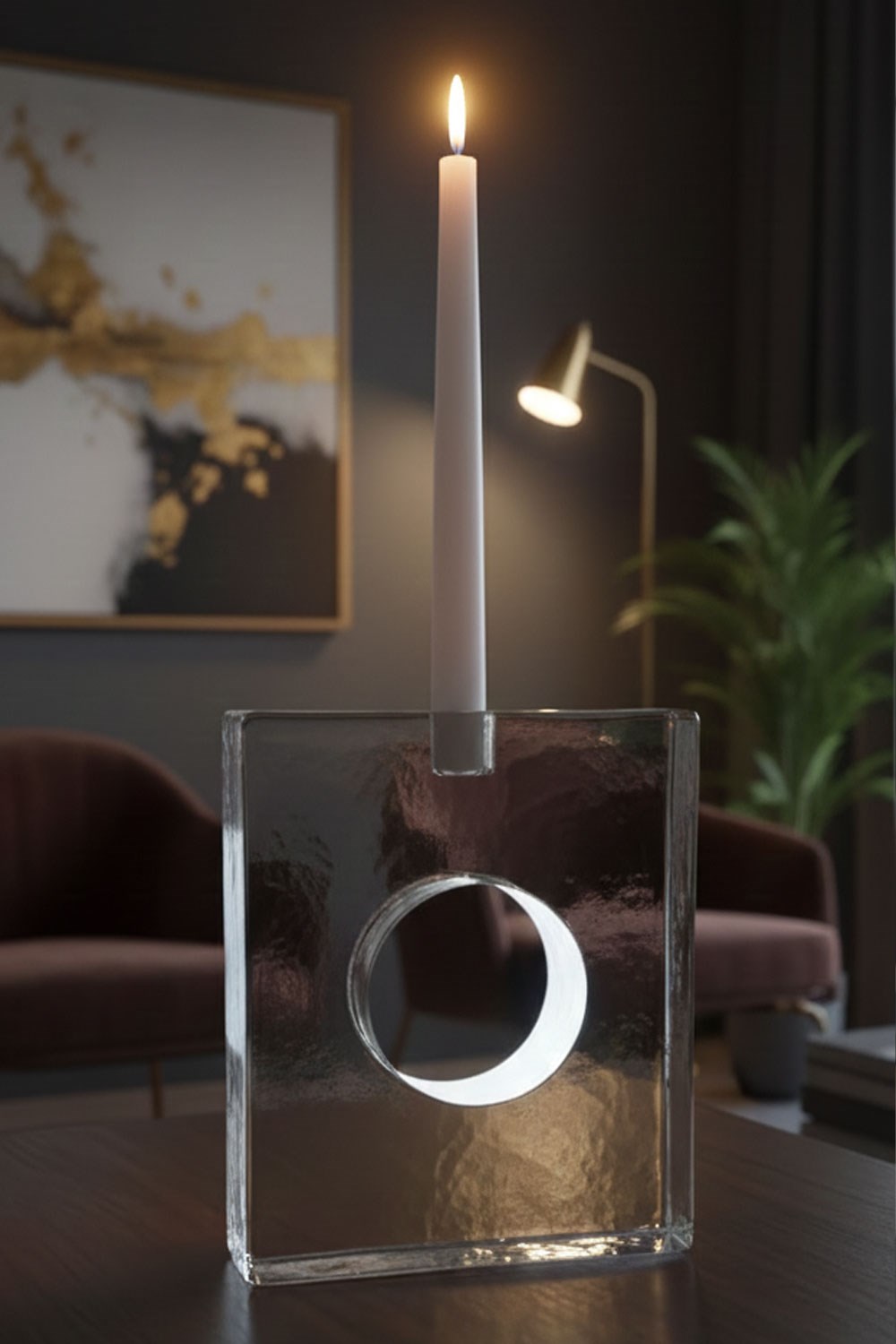 Paşabahçe Kristal El Yapımı Ağır Mumluk 25175 18x15 cm
