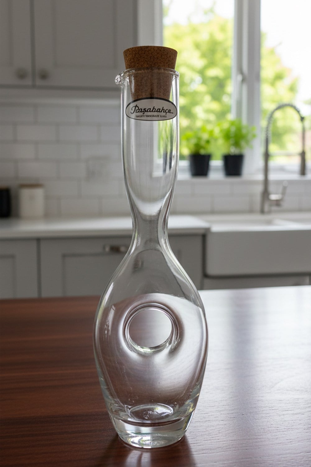 Paşabahçe Mini Göbek Delikli El İmalatı Likör Karaf 17029 150 cc  ( 21 cm)