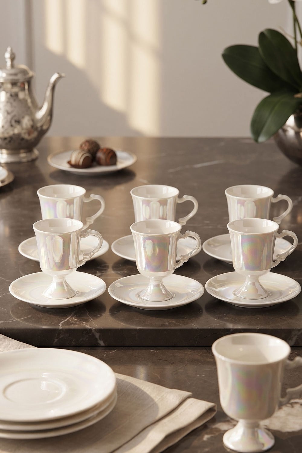 Pearly 6`lı Porselen Kahve Fıncanı 16848