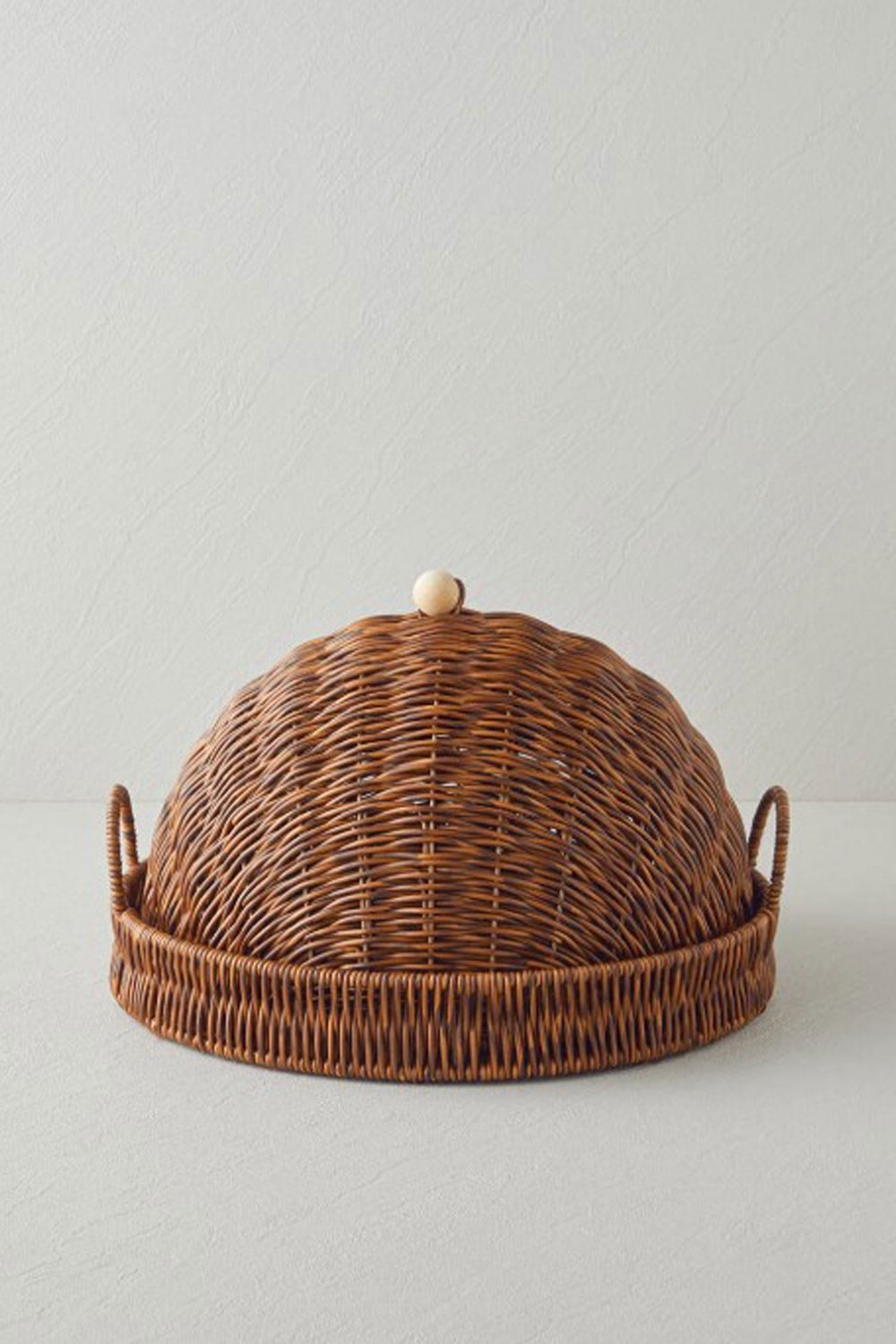 Plastik Rattan Kapaklı Sunumluk 30x8 cm KahverengiSPT-277