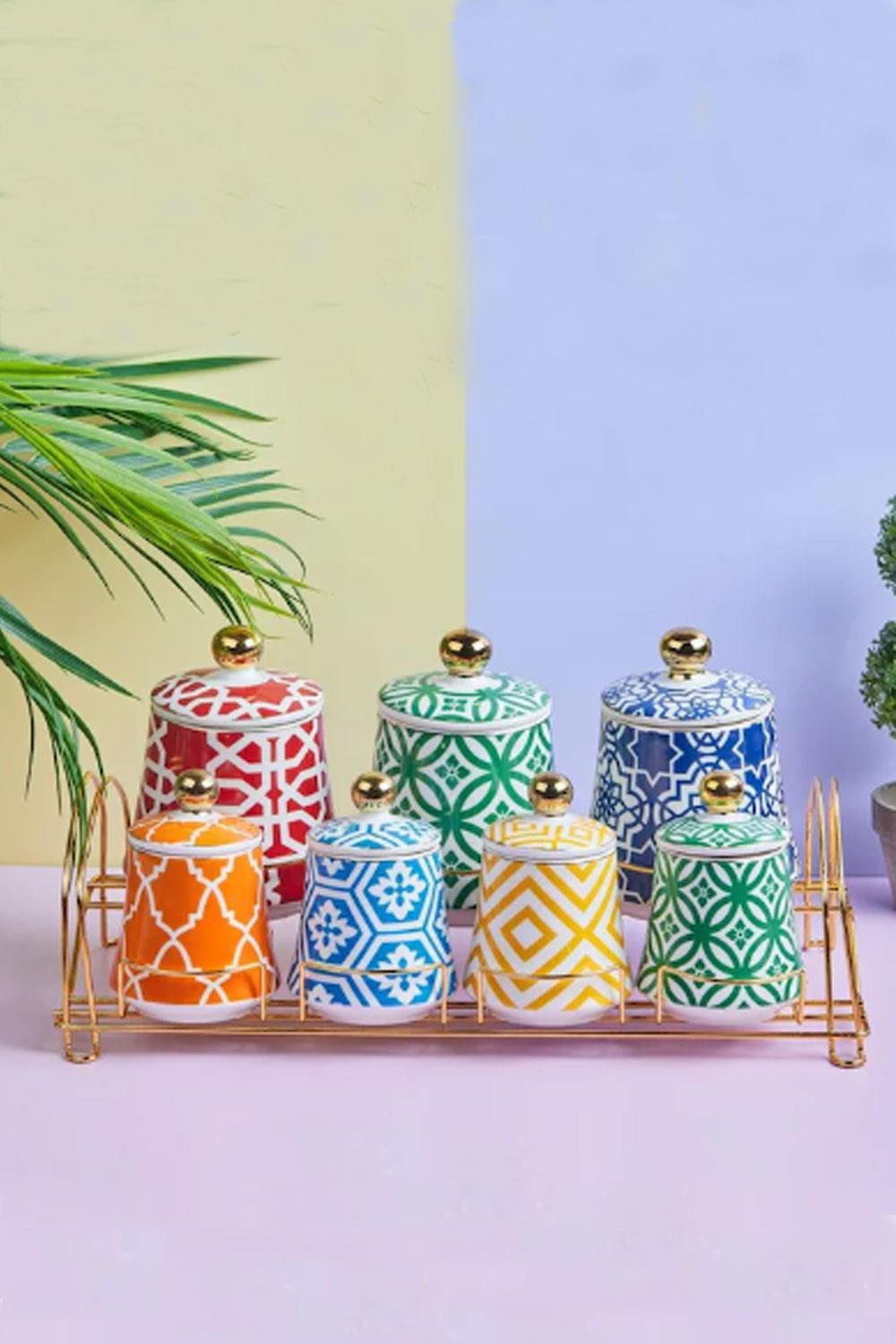 Rossel Premium Perotti Marrakesh 7 Li Porselen Baharatlık