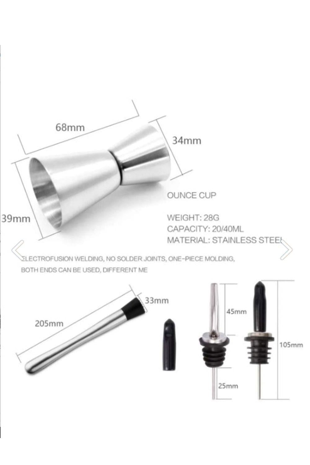 Vosco Kokteyl Hazırlama Seti, Shaker Seti, Bar Boston Shaker Set 6 Parça