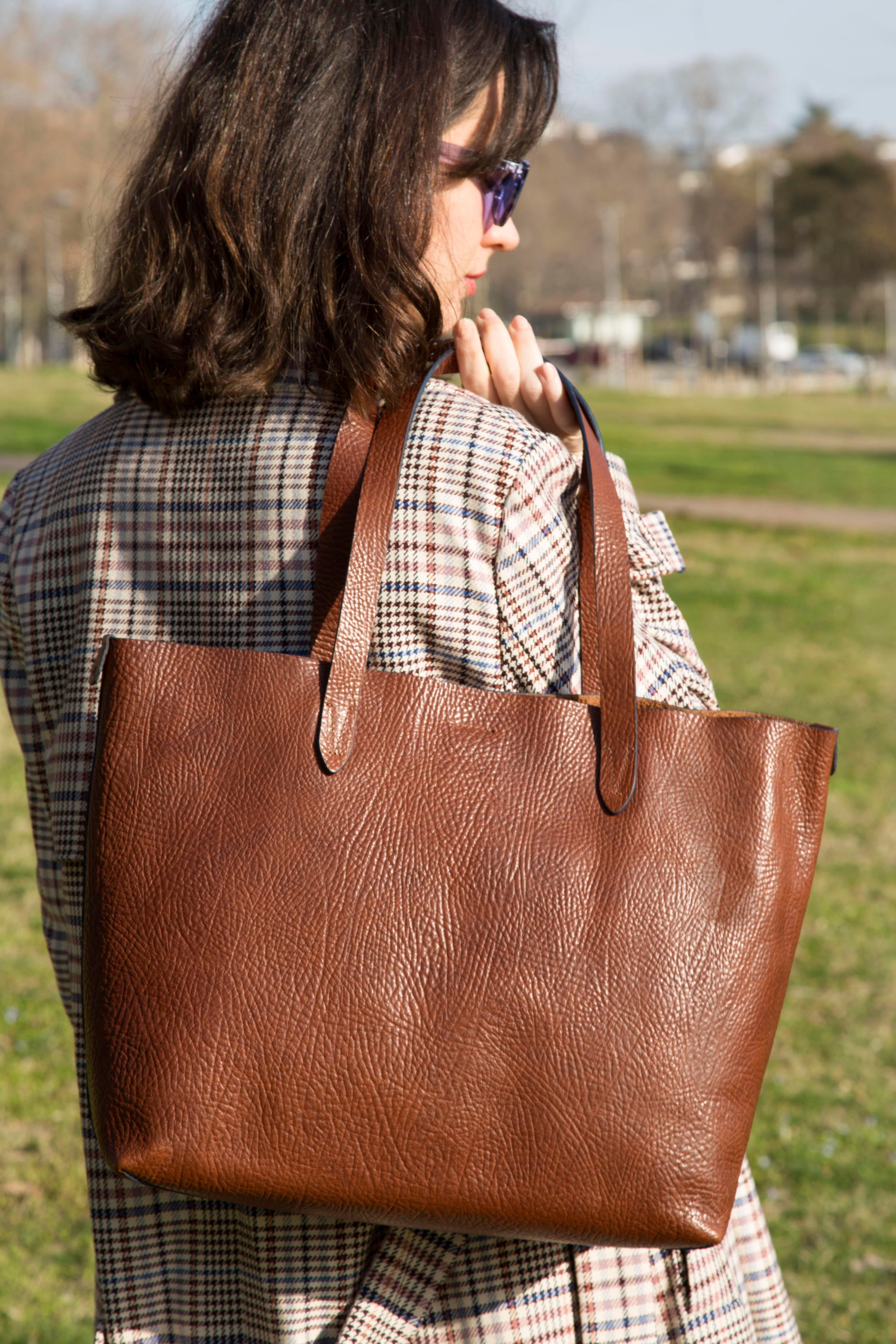 KAHVE DERİ TOTE ÇANTA CLASSIC