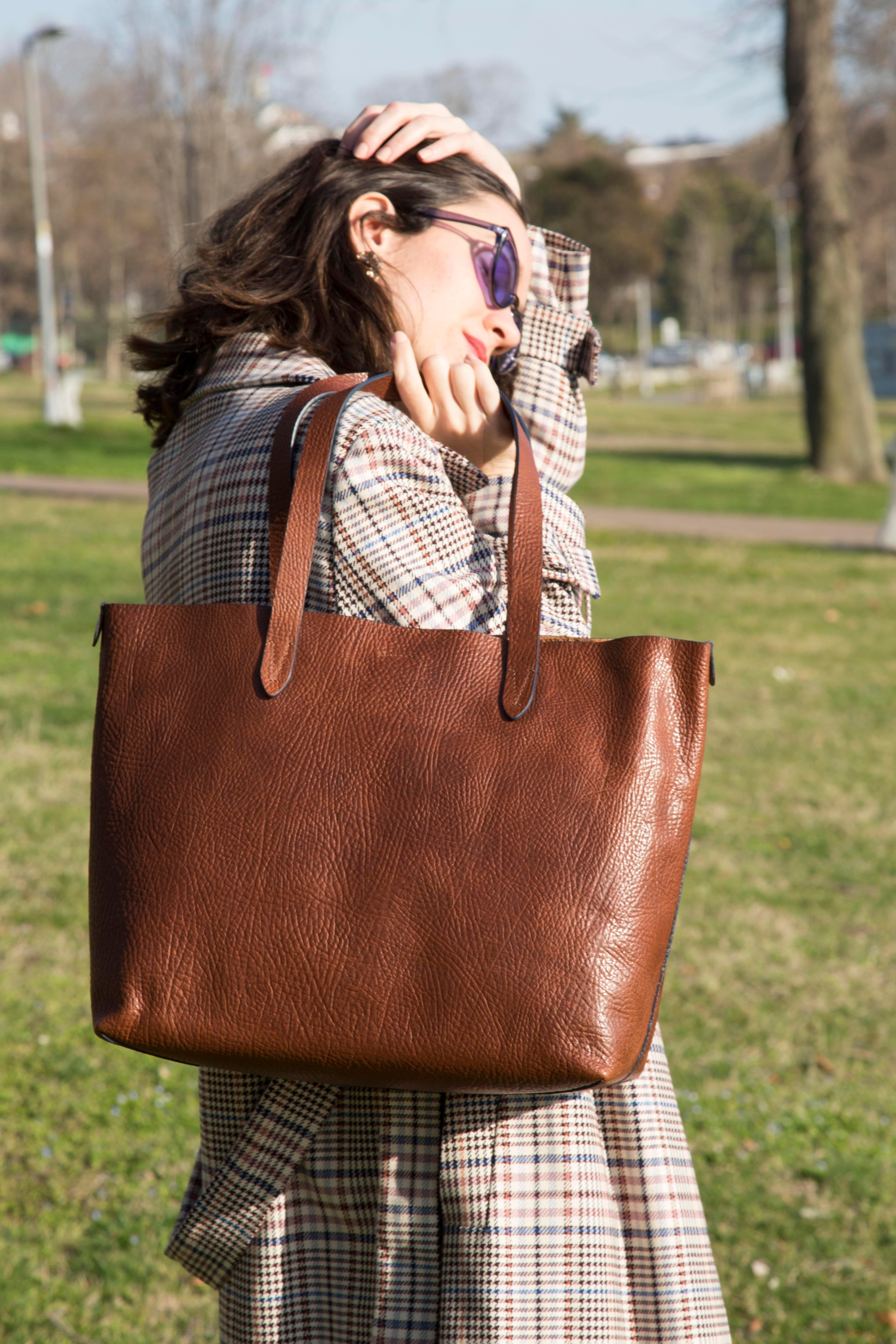 KAHVE DERİ TOTE ÇANTA CLASSIC