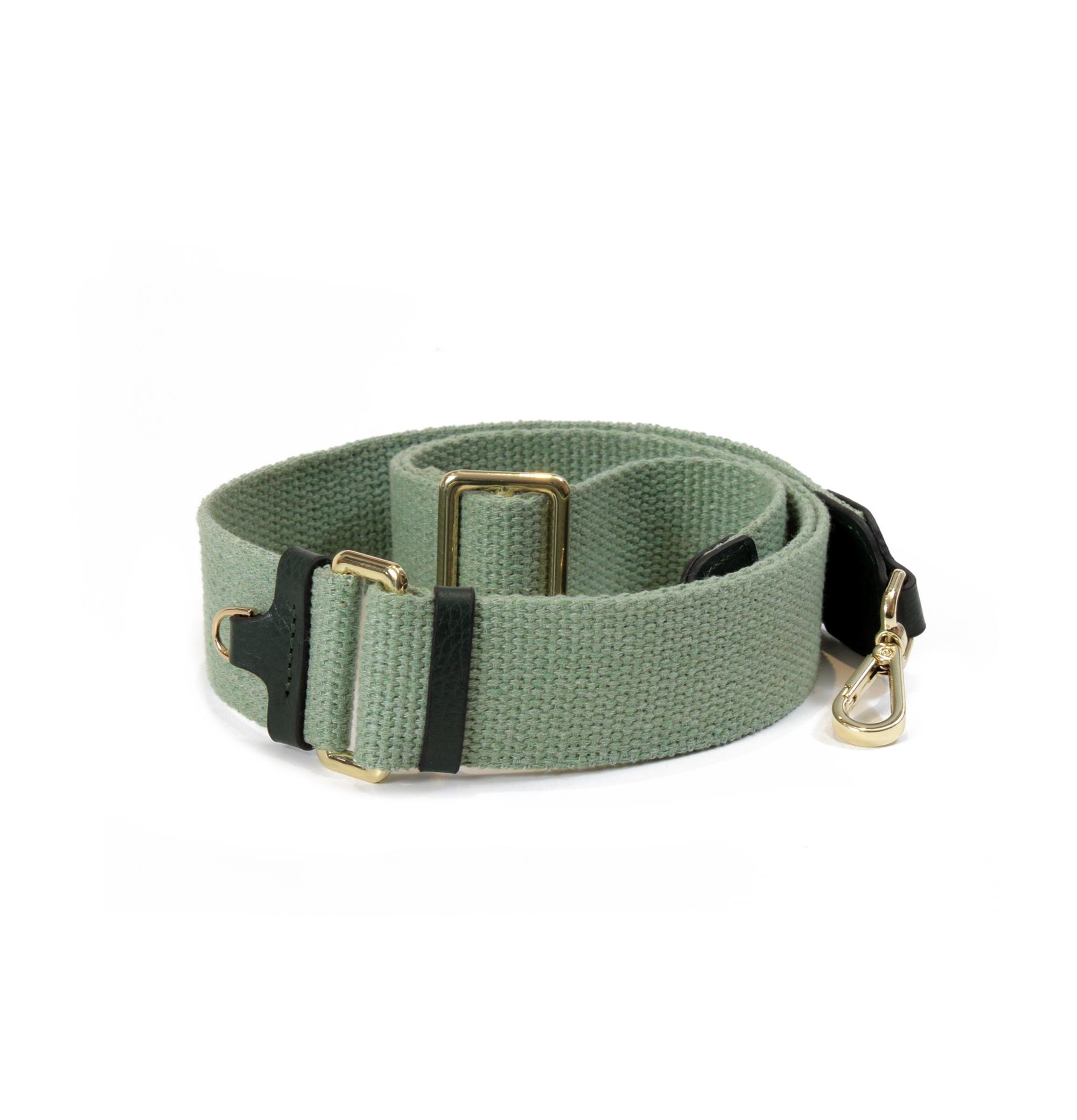 KANVAS ASKILI DERİ CROSSBODY ÇANTA ÇAM YEŞİLİ