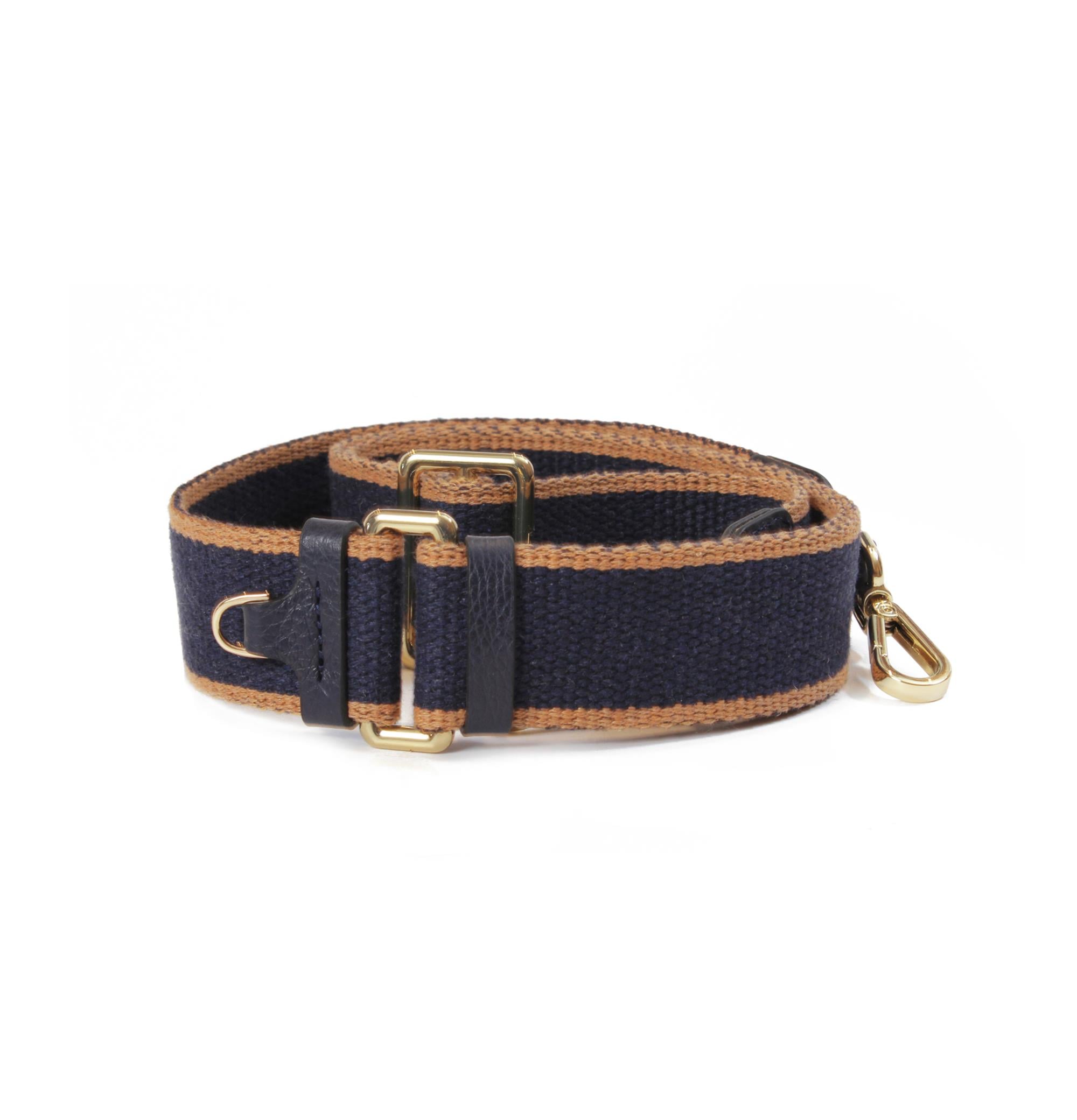 KANVAS ASKILI DERİ CROSSBODY ÇANTA LACİVERT