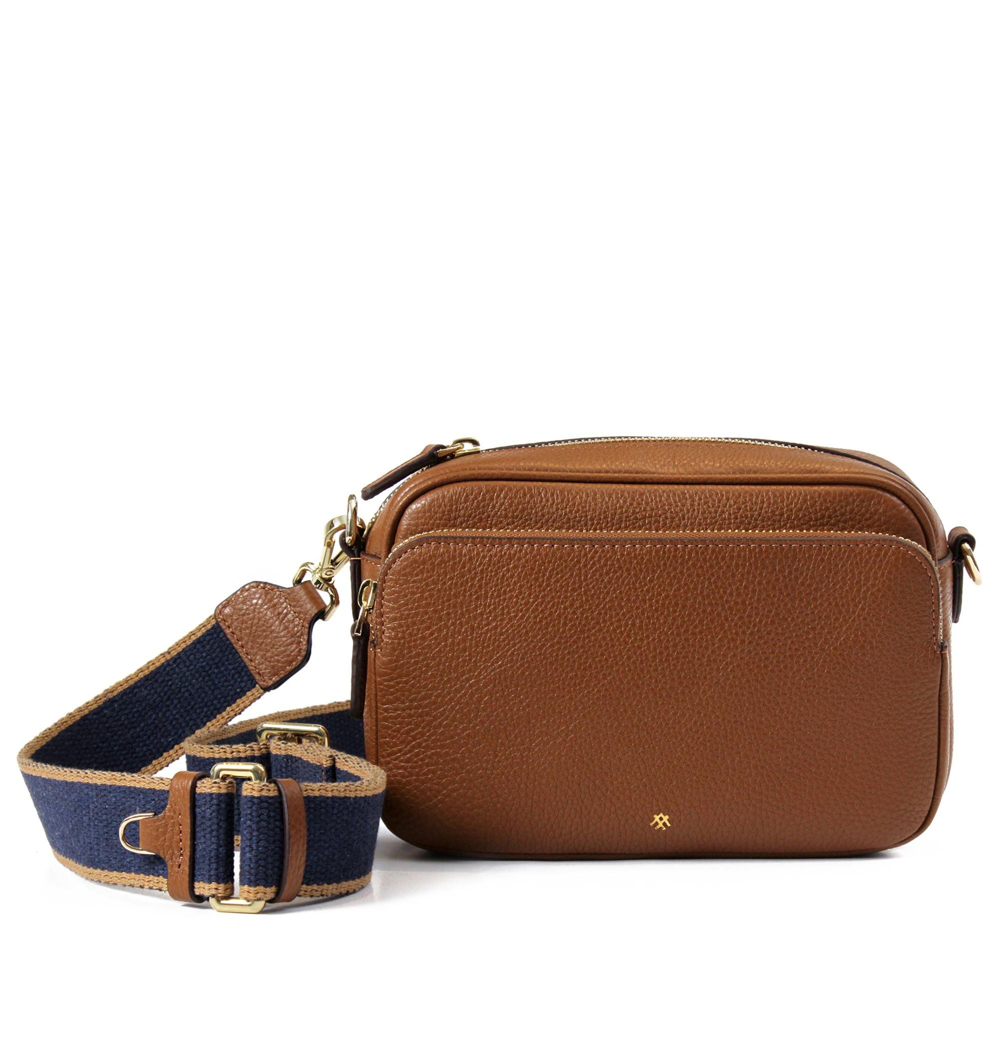 KANVAS ASKILI DERİ CROSSBODY ÇANTA TABA