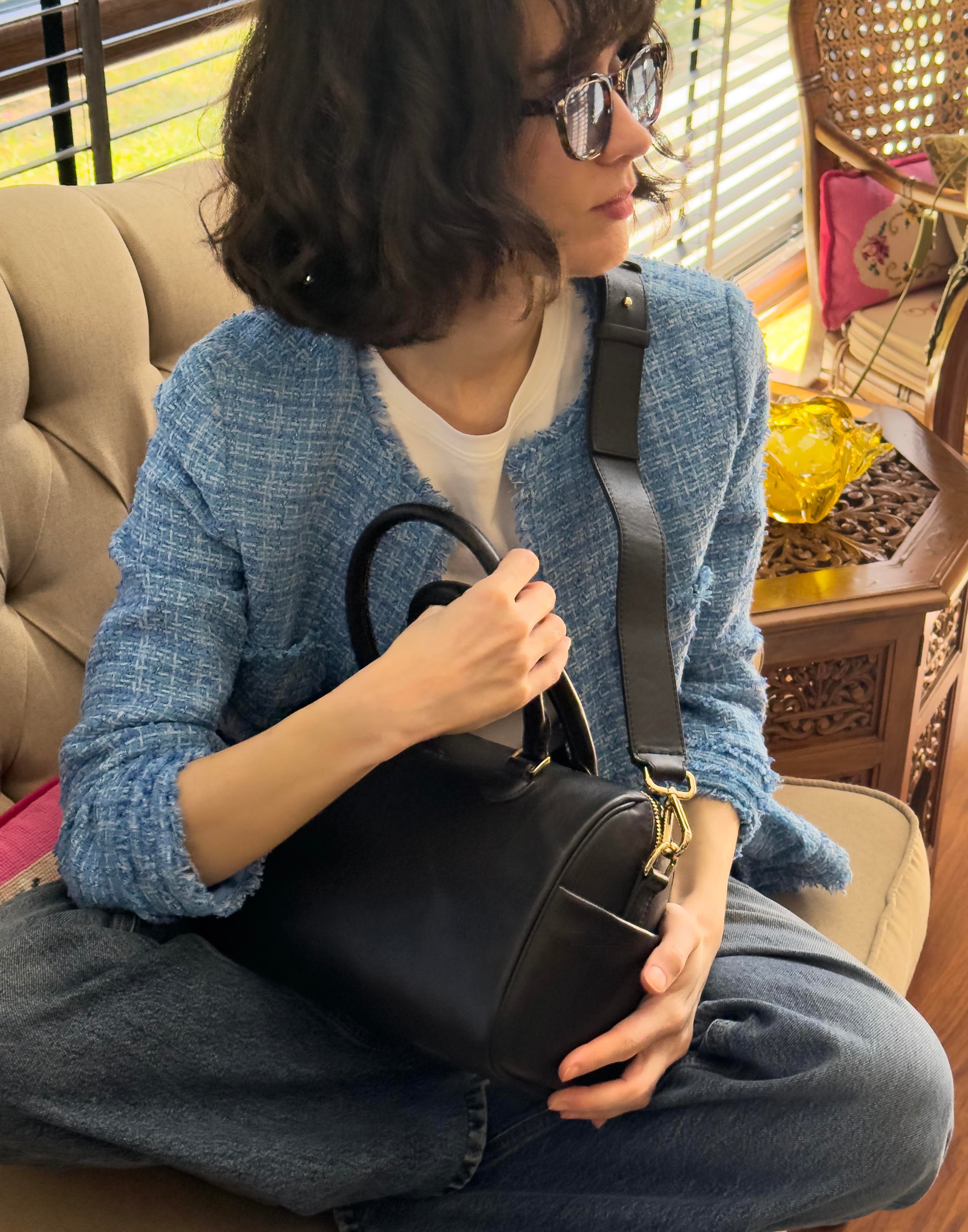 SİYAH DUFFLE DERİ CROSSBODY ÇANTA