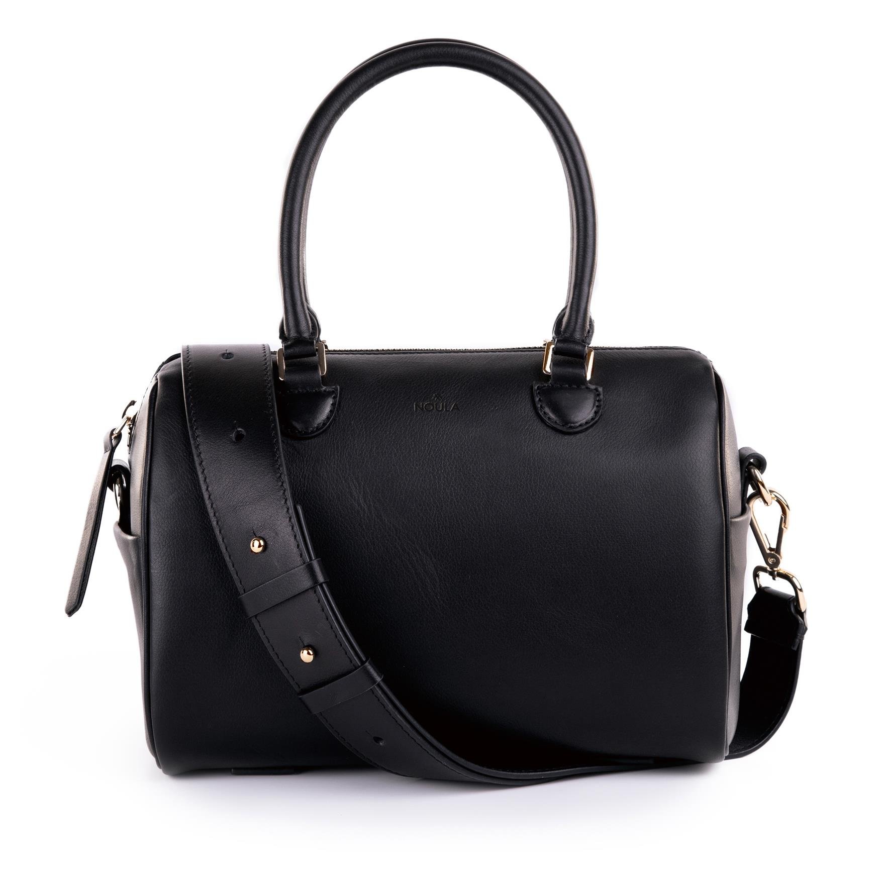 SİYAH DUFFLE DERİ CROSSBODY ÇANTA
