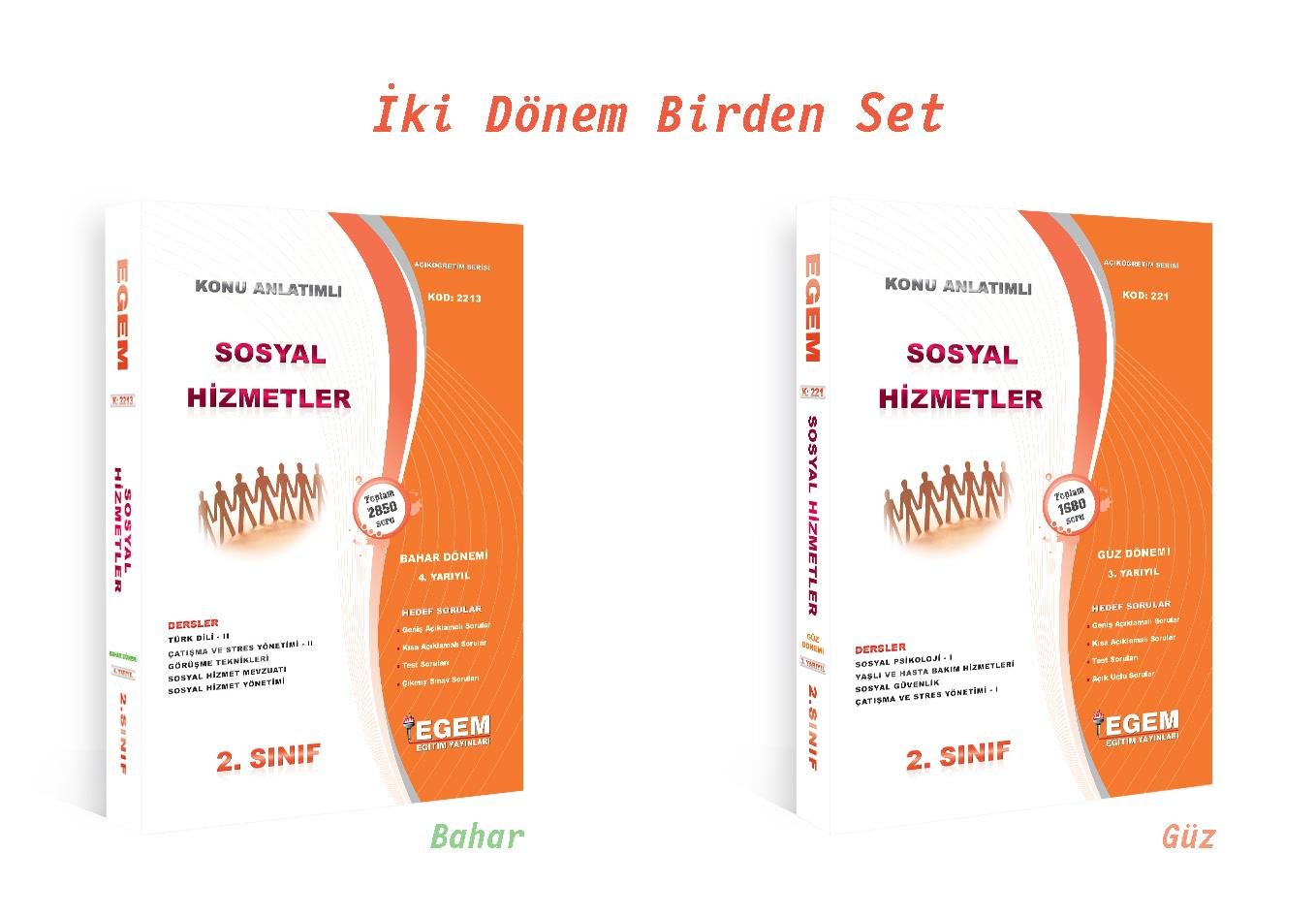 AÖF 2. SINIF SOSYAL HİZMETLER GÜZ VE  BAHAR DÖNEMİ 3. VE 4. YARIYIL KONU ANLATIMLI SORU BANKASI (SET)