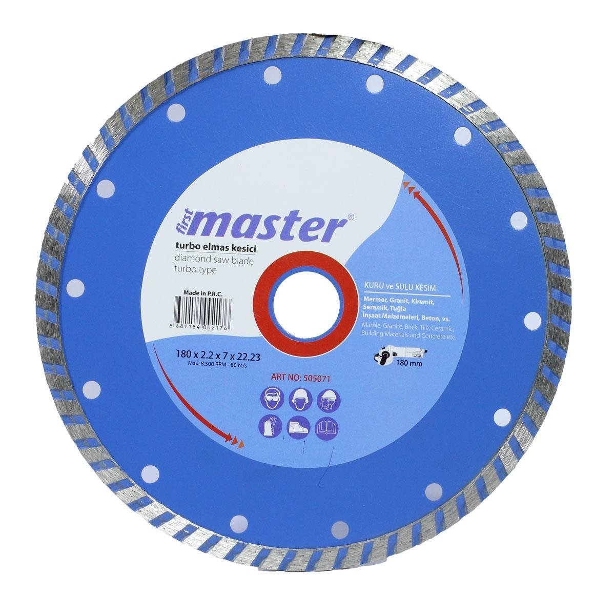  TURBO ELMAS KESİCİ DELİKLİ 180 mm 
