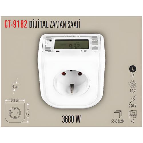 Cata Dijital Zaman Saati 3680W/16A CT-9182