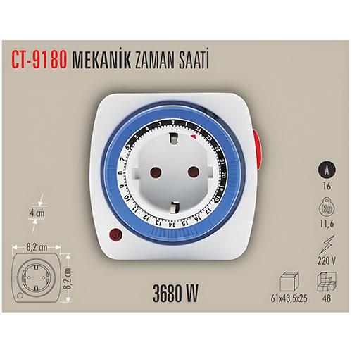 Cata Mekanik Zaman Saati 3680W/16A CT-9180