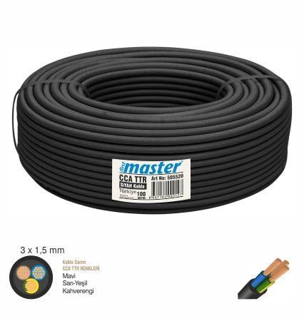 Master CCA Kablo TTR 3x1,5 Siyah