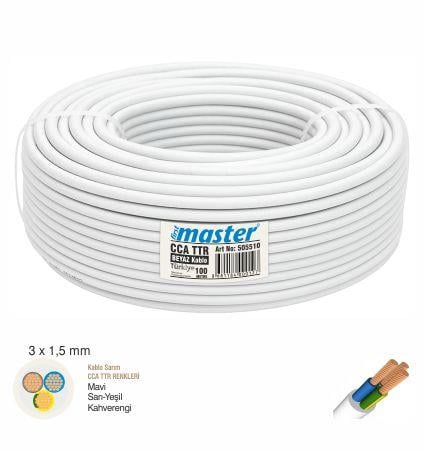 Master CCA Kablo TTR 3x2,5 Beyaz