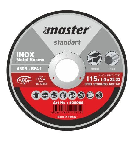 Master İnox Kesici Düz Standart 115 x 1.0 x 22.23
