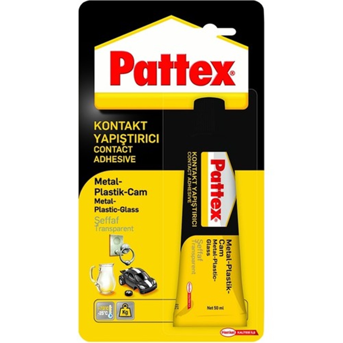 PATTEX KONTAK YAPIŞTIRICI 50Gr ŞEFFAF-CAM,METAL