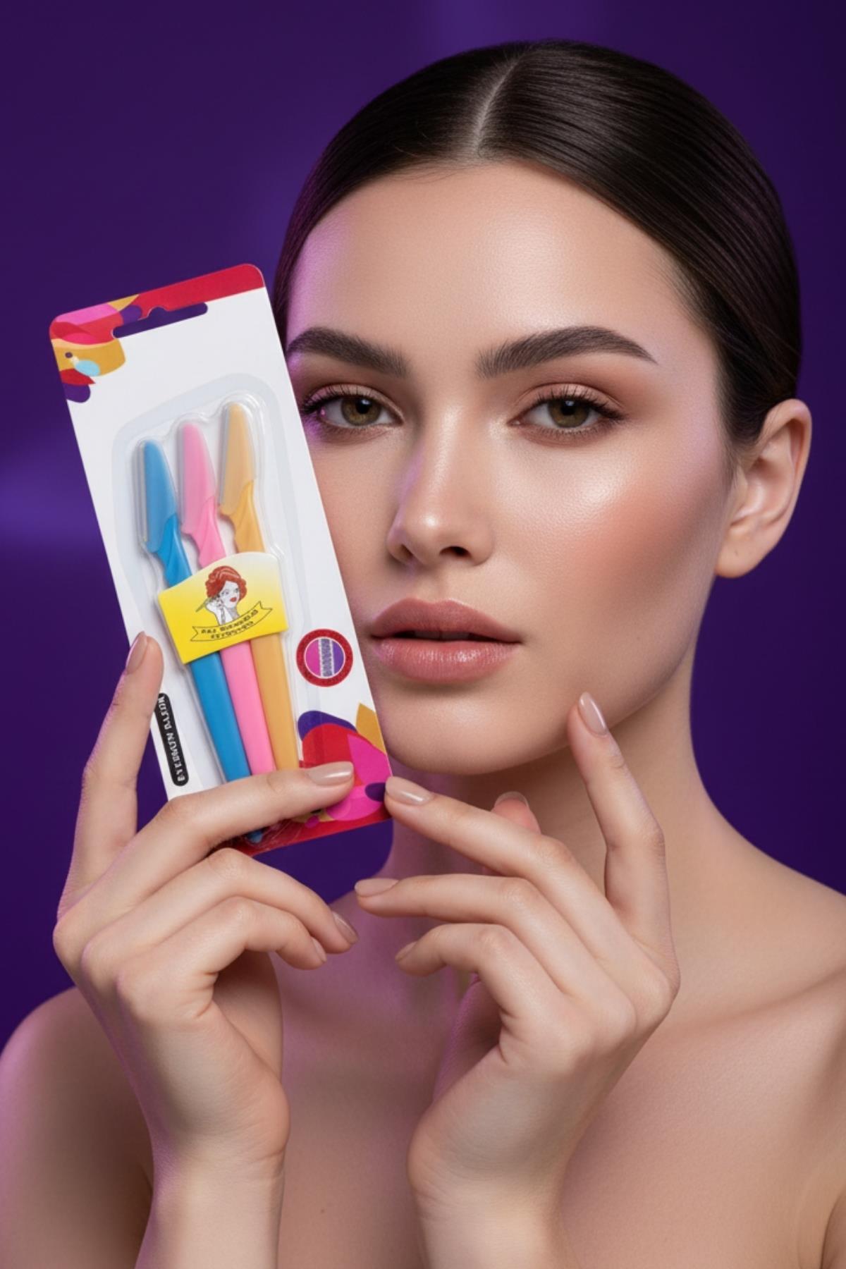 3'lü Ultra Kaş-Bıyık Usturası Kadın ve Erkek Jileti Epilasyon Bakım Seti