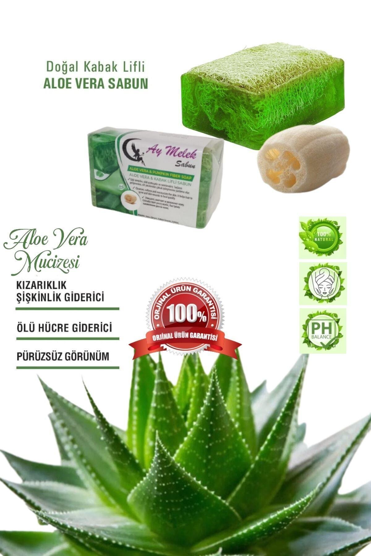 Aloe Vera Özlü Doğal Kabak Lifli Güzellik Sabunu Cilt Kırışıklık Önleyici Etkili