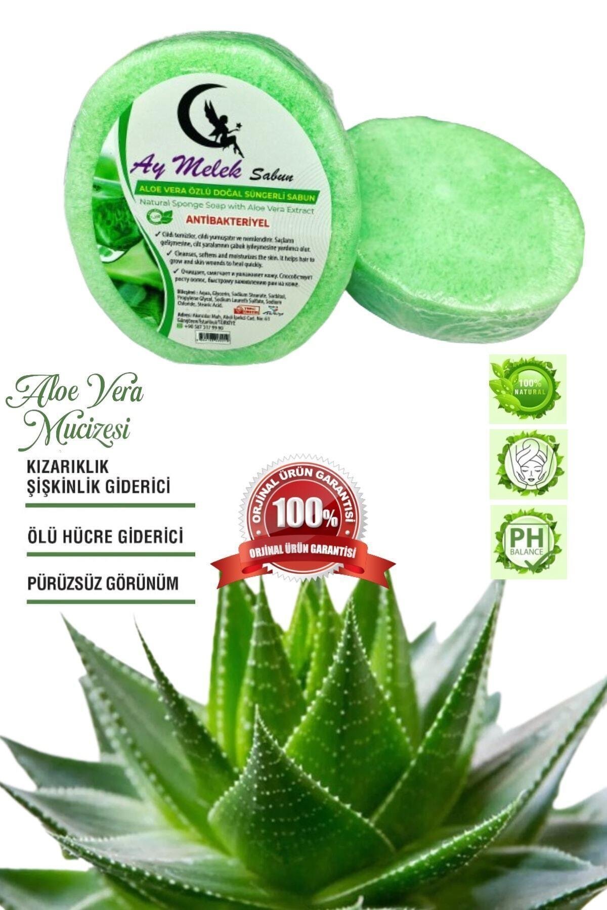 Aloe Vera Özlü Süngerli Doğal Güzellik Sabunu Cilt Kırışıklık Önleyici Etkili