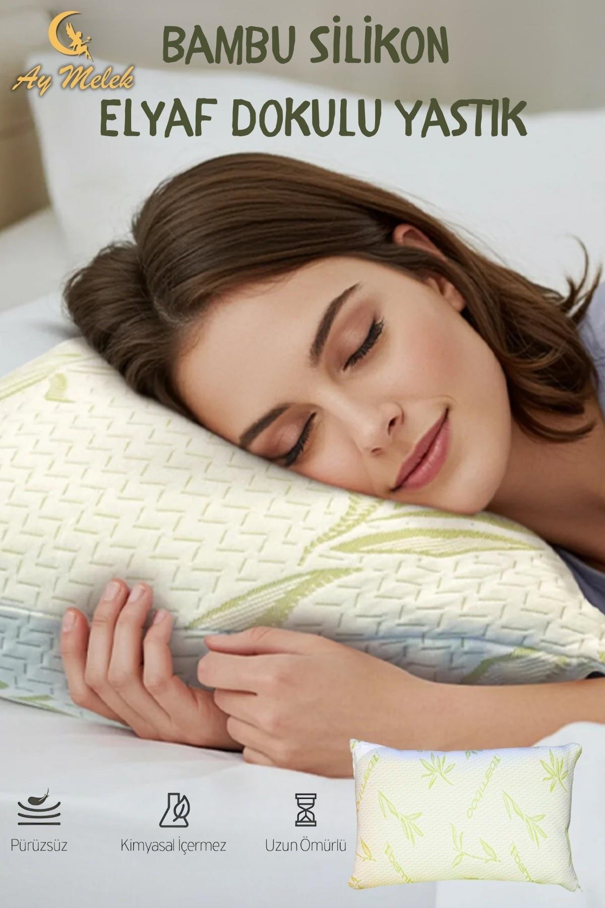 Bambu Yastık Silikon Elyaf Dolgulu Fermuarlı Yıkanabilir Antialerjik Yastık