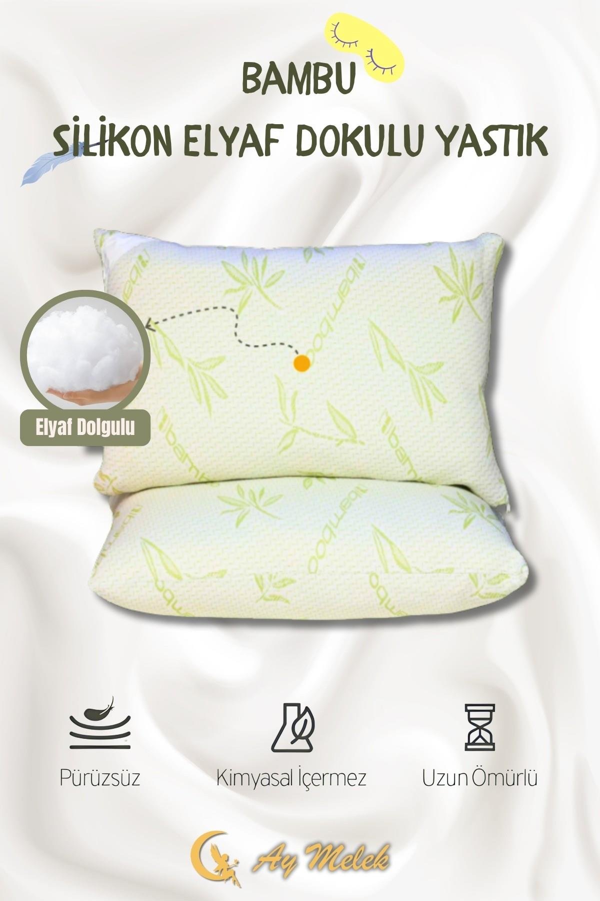 Bambu Yastık Silikon Elyaf Dolgulu Fermuarlı Yıkanabilir Antialerjik Yastık