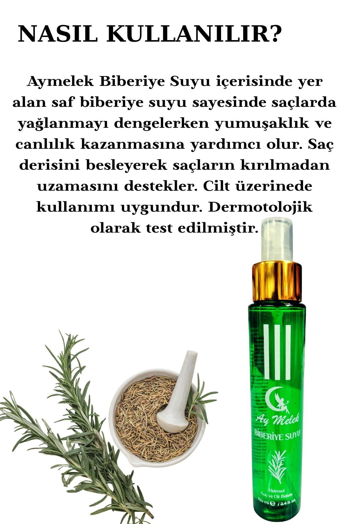 Biberiye Suyu Dökülme Karşıtı ve Saç Uzamasını Destekleyici %100 Doğal Saç Toniği