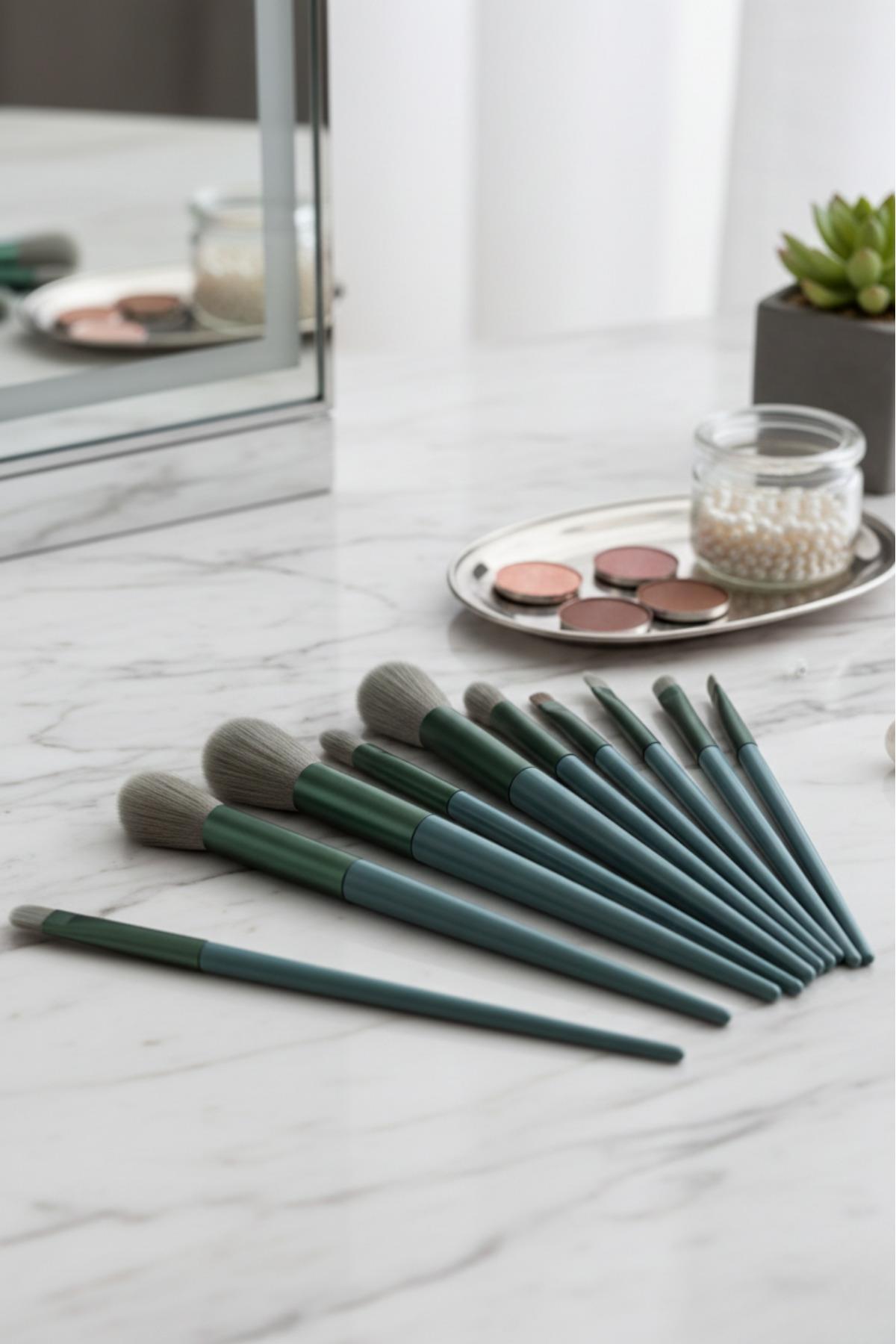 Kadın 13'lü Makyaj Fırça Seti Keseli Seyahat Fırça Seti